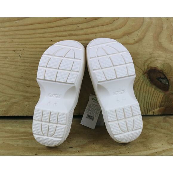 New Crocs Sandals Womens 8 Stomp Slide White Platform Slip On Shoes - Picture 5 of 7